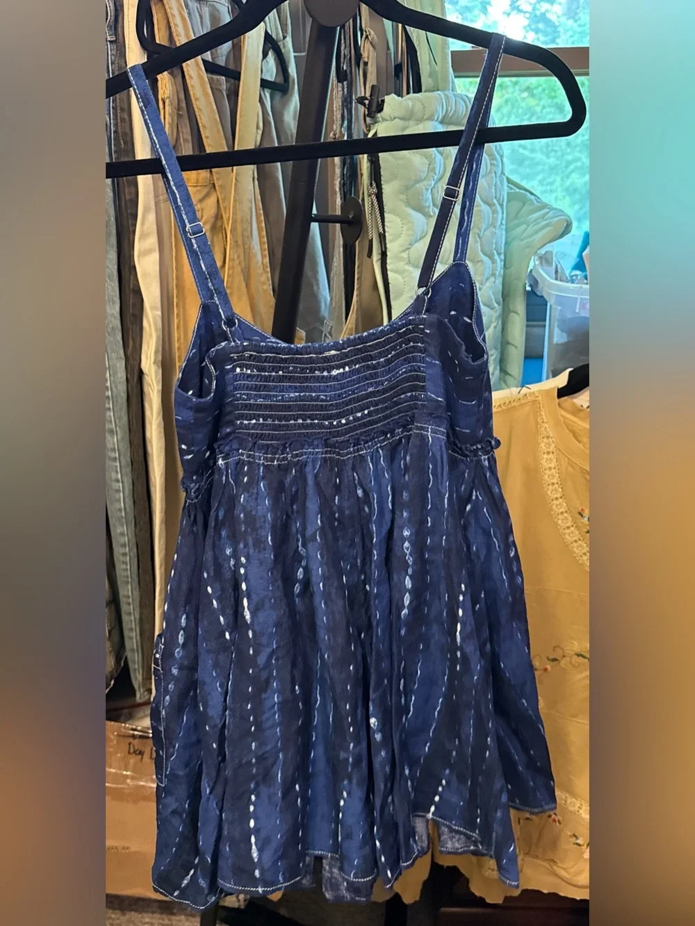 NWT Free People Ocean Ave Romper - blue combo indigo - XS